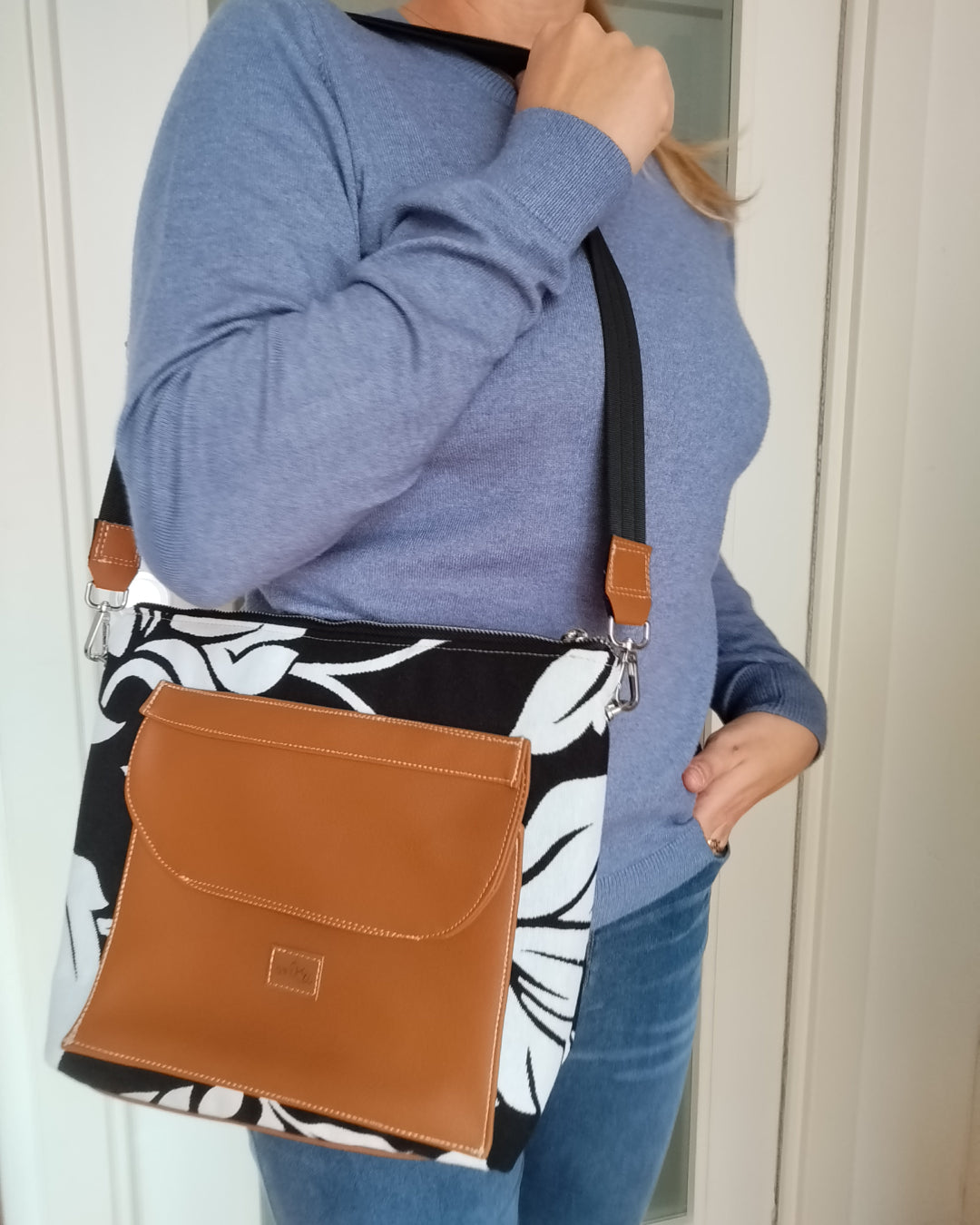 Borsa Easy Day fantasia foglie GreKri Bags