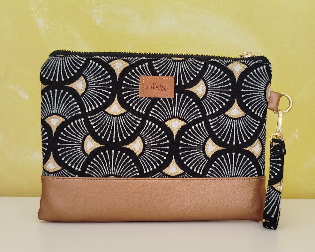 pochette ventagli fondo dorato_GreKri Bags