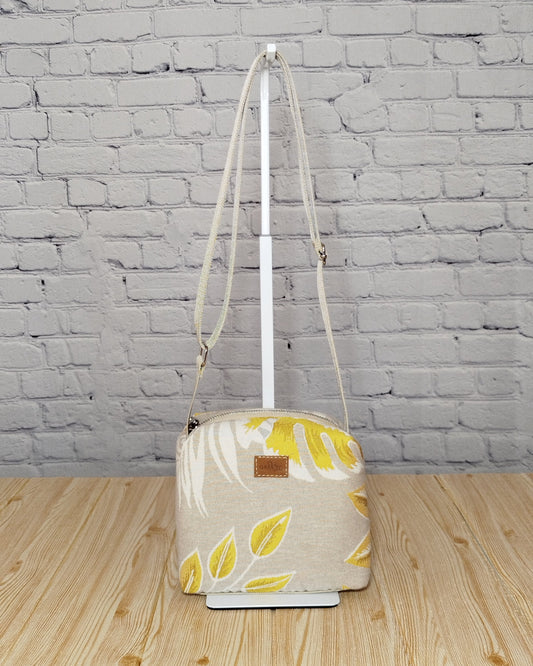 tracolla cubotto fantasia foglie gialle GreKri Bags