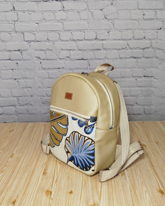 zaino foglie Blu1 - GreKri Bags