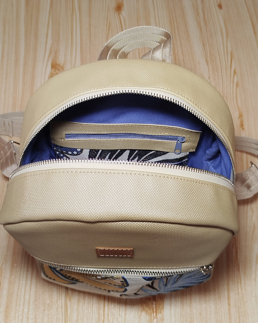 zaino foglie Blu3 - GreKri Bags